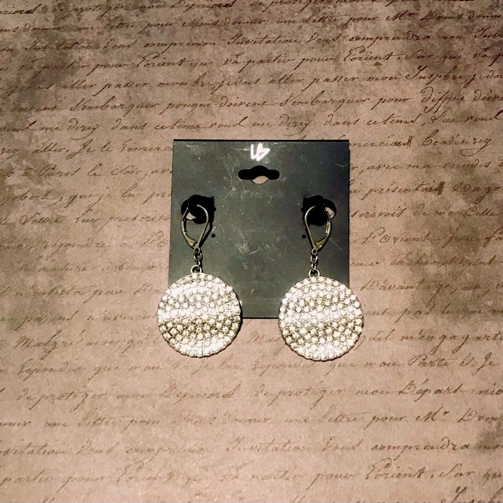 Round crystal metal earrings